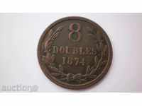 Grange 8 Double 1874 Pretty Rare Coin