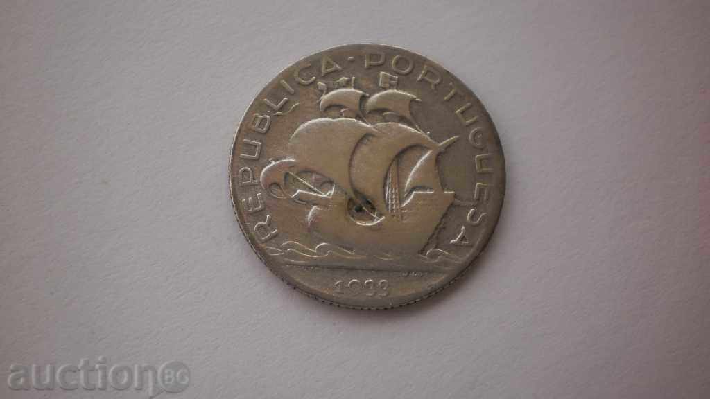 Portugal Ship Silver 2½ Escudo 1933 Rare Coin