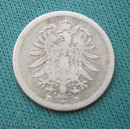 Munich - Germany 20 Pennig 1875 D R rare