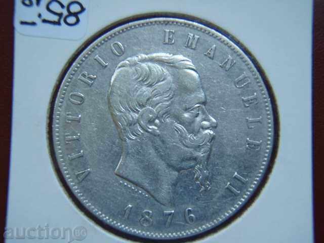 5 Lire 1876 R Italy - XF with price 85.89 BGN | € 43.91 5 Lire 1876 R Italy - XF with price 85.89 BGN | € 43.91