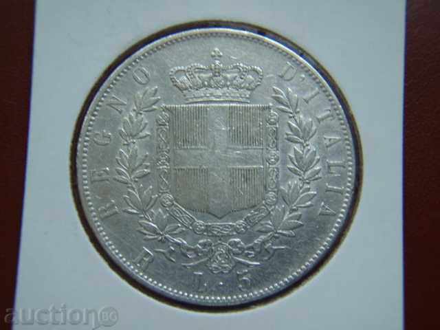 5 Lire 1876 R Italy - XF 5 Lire 1876 R Italy - XF