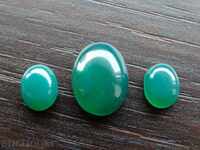 natural chalcedon - 3 oval capoons