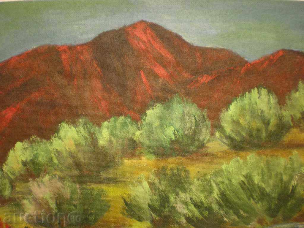 Auction  painting, oil on phaser.