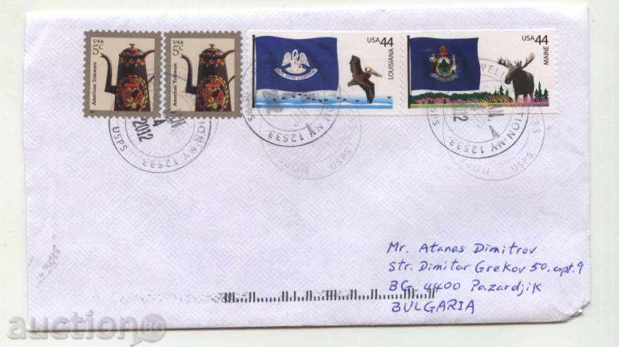 Пътувал плик с марки Знамена 2009 от САЩ