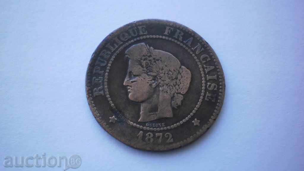 France 5 Центимe 1872 Rare Coin
