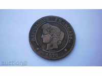 Франция 5 Центимe 1872 Рядка Монета