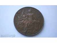 Франция 10 Центимe 1911 Рядка Монета