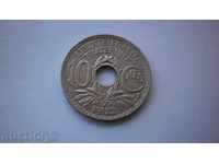 Франция 10 Центимe 1922 Рядка Монета