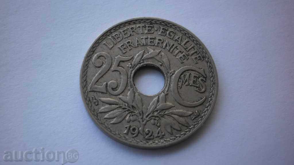Franța 25 Tsentime 1924 Rare monede
