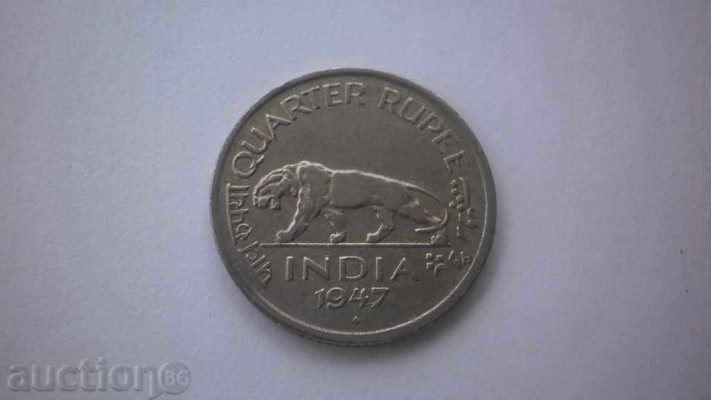 British India ¼ rupie 1947 de monede rare
