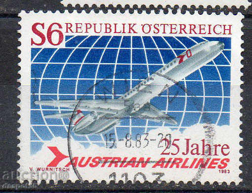 1983. Austria. 25 years since the founding of Austrian Airlines.