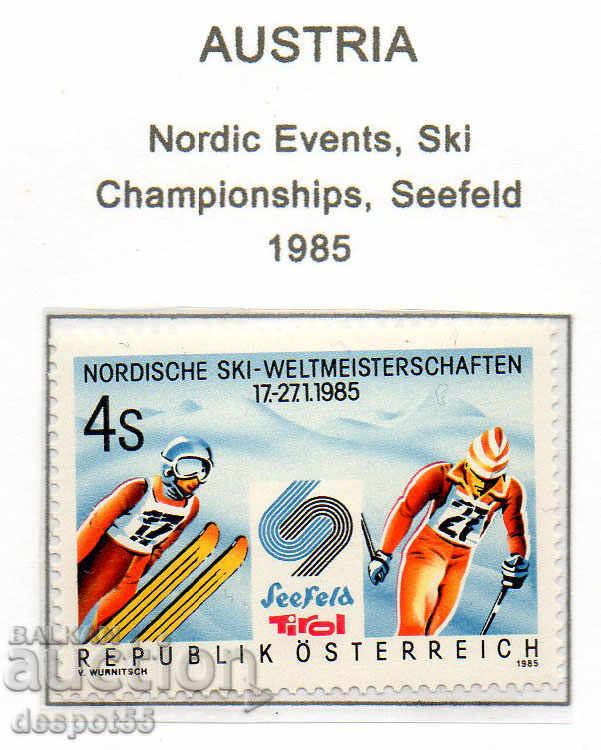 1985. Austria. Campionatul Mondial de schi nordic combinate.