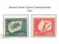 1951 GDR. Al doilea campionat național de sporturi de iarnă.