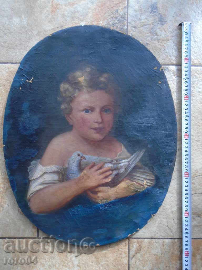 CHILD WITH A PIGEON - OLD PICTURE - 5