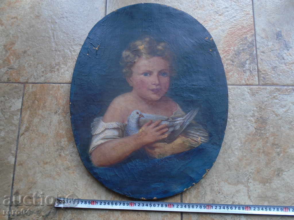 CHILD WITH A PIGEON - OLD PICTURE - 6