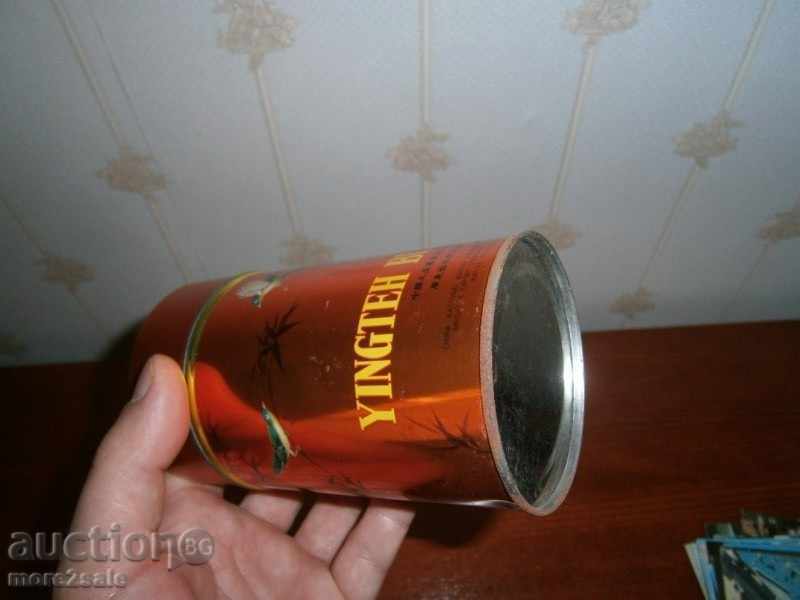 METAL BOX OF BLACK TEA - EXCELLENT 13.2 CM HIGH CYLINDER - 7 METAL BOX OF BLACK TEA - EXCELLENT 13.2 CM HIGH CYLINDER - 7