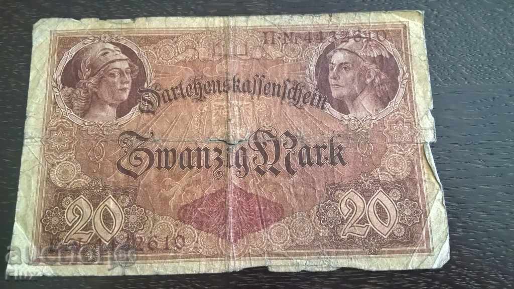 Reich banknote - Germany - 20 marks | 1914