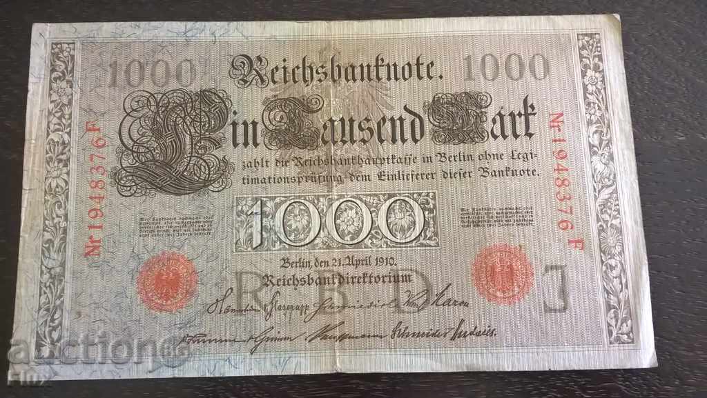 Reich proiect de lege - Germania - 1000 mărci | 1910.
