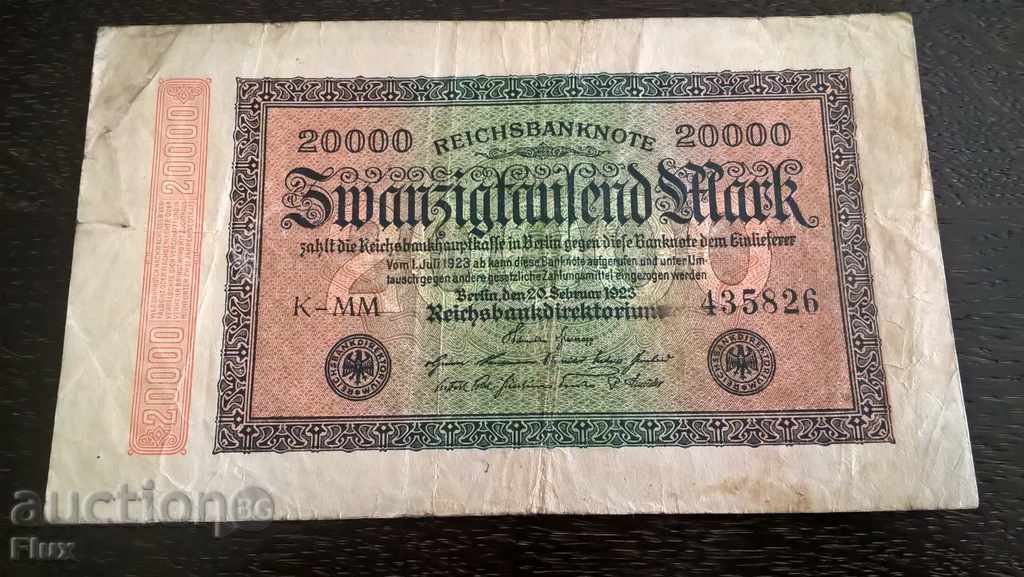 Райх банкнота - Германия - 20 000 марки | 1923г.