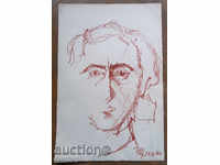 1262 Unrecognized author Portrait Sangin signed 1980г. P.24 / 35
