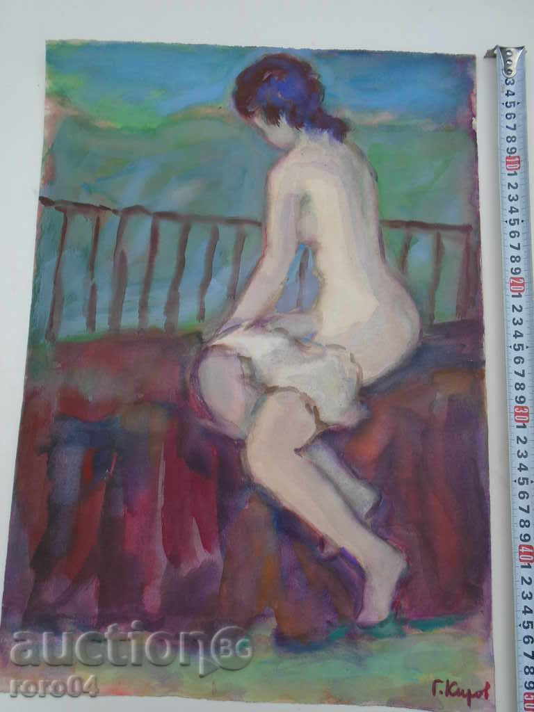 GEORGI KIROV "GOLO BROWN BODY" AQUAREL with price 265.50 BGN | € 135.75