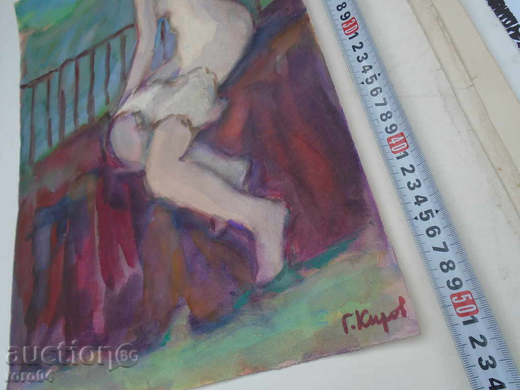 Auction  GEORGI KIROV "GOLO BROWN BODY" AQUAREL
