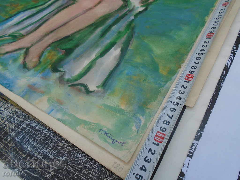 Licitație Georgi Kirov "Femeie Nud" Akvarel