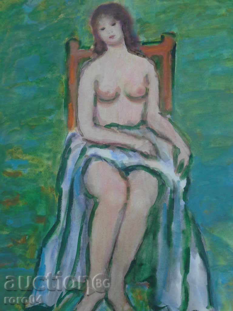 Georgi Kirov "Femeie Nud" Akvarel