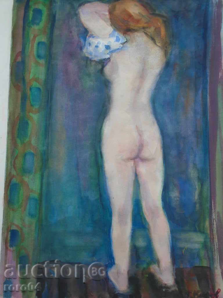 Georgi Kirov "Femeie Nud" Akvarel