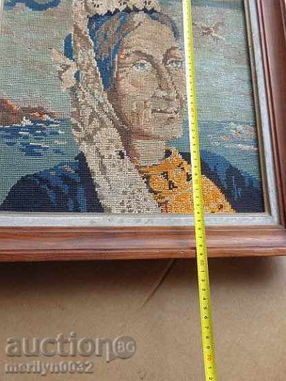 Livrarea Vechi tapiserie portret broderie încadrată pictură murală Livrarea Vechi tapiserie portret broderie încadrată pictură murală