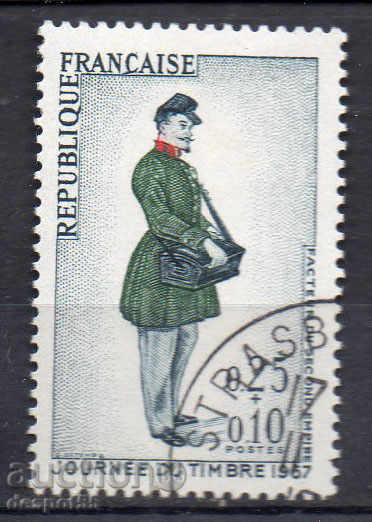 1967. Γαλλία. Ημέρα σφραγίδα του ταχυδρομείου.