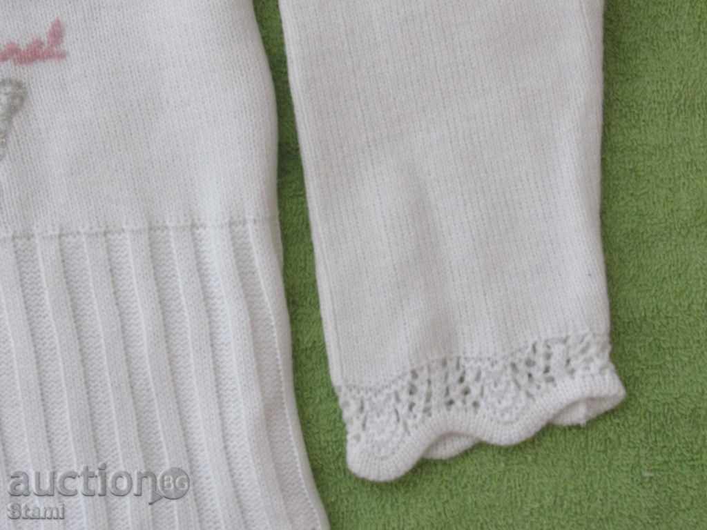 White machine knitted blouse for girl, height 98/104, new - 5 White machine knitted blouse for girl, height 98/104, new - 5