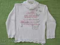White machine knitted blouse for girl, height 98/104, new