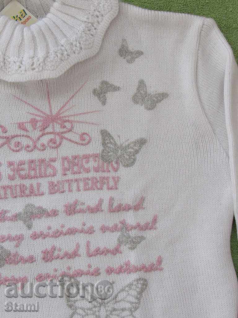 White machine knitted blouse for girl, height 110/116, new - 6 White machine knitted blouse for girl, height 110/116, new - 6