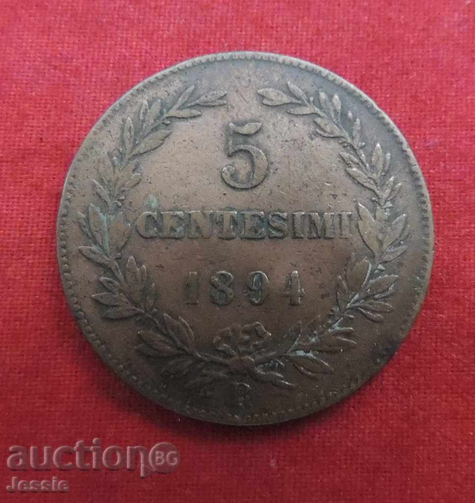 5 Centesimi 1894 R Republic of San Marino- RARE- with price 23.50 BGN | € 12.02 5 Centesimi 1894 R Republic of San Marino- RARE- with price 23.50 BGN | € 12.02