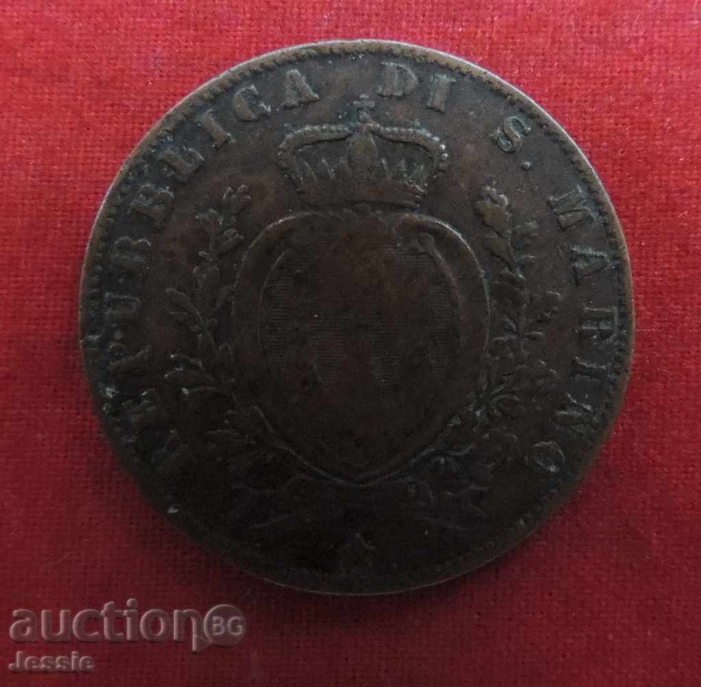 Auction 5 Centesimi 1894 R Republic of San Marino- RARE- Auction 5 Centesimi 1894 R Republic of San Marino- RARE-