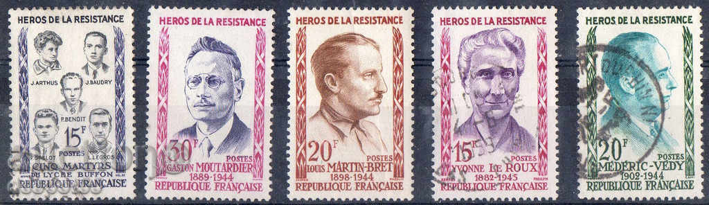 1959. France. Heroes of the Resistance. 3rd series.