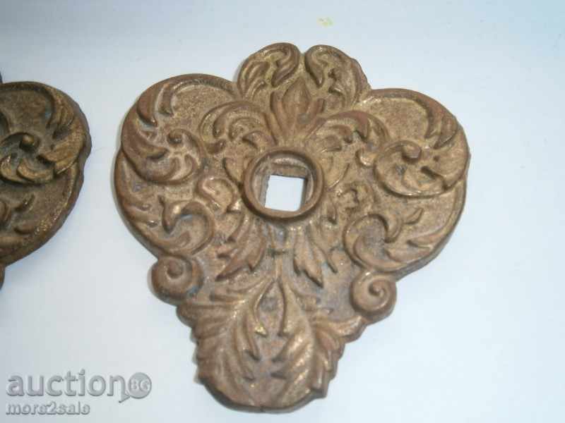 Auction  BROWS APPLICATIONS - 2 BROS - BRONZE - ORNAMENTS - 6.3 X 5.5
