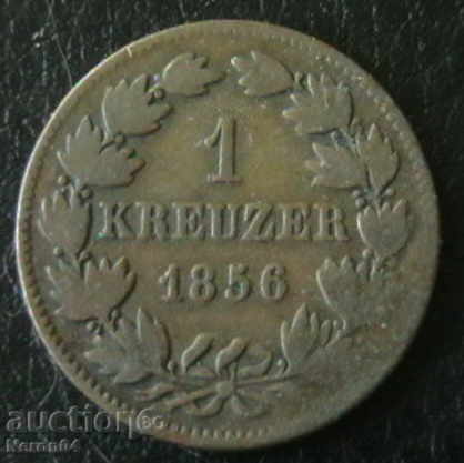 1 Kreuzer 1856, Duchy of Baden (Germany)