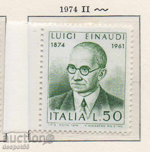 1974 Italia. Luigi Enaudi (1874-1961), economist și politician