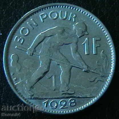 1 franc 1928, Luxembourg