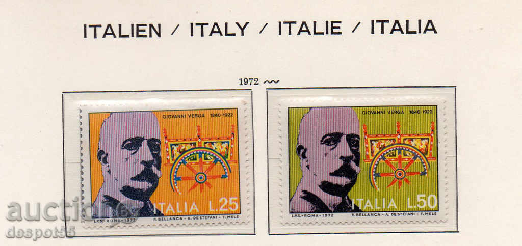 1972. Italy. Giovanni Verga (1840-1922), novelist, playwright