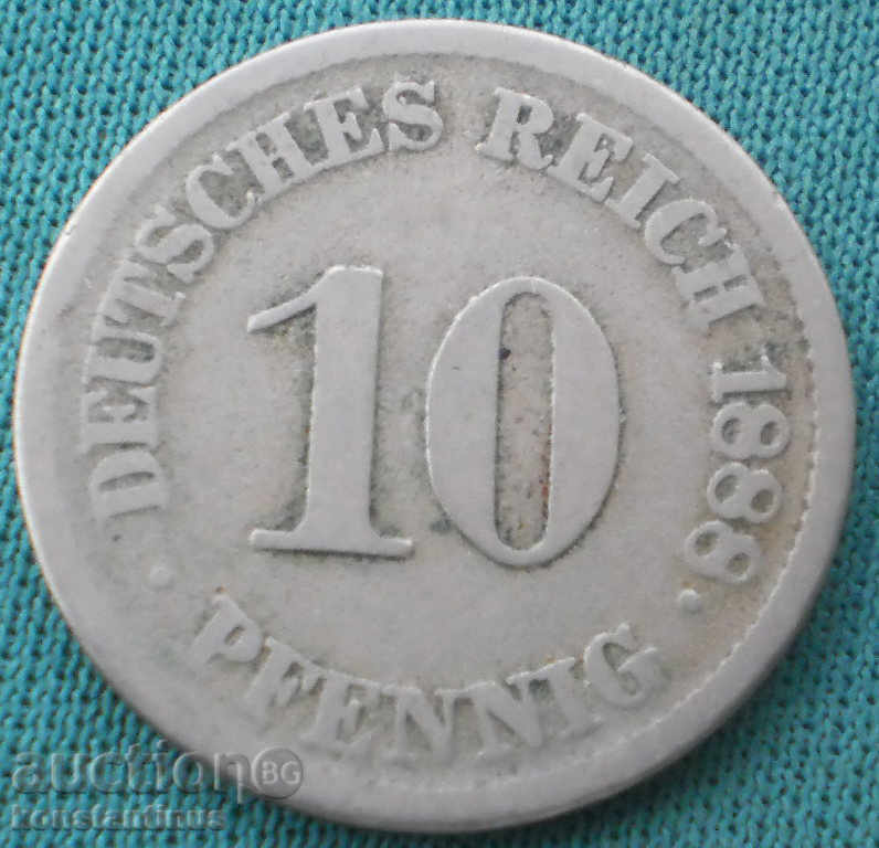 Germania Reich 10 pfennig 1888 J Coin Rare