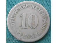 Γερμανία Ράιχ 10 pfennig 1888 J Σπάνιες κέρμα