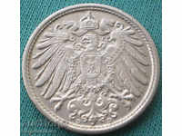 Germany Reich 10 Pfeif 1912 D UNC Rare Letter