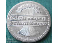 Germania Reich 50 Pfennig 1920 UNC scrisori rare