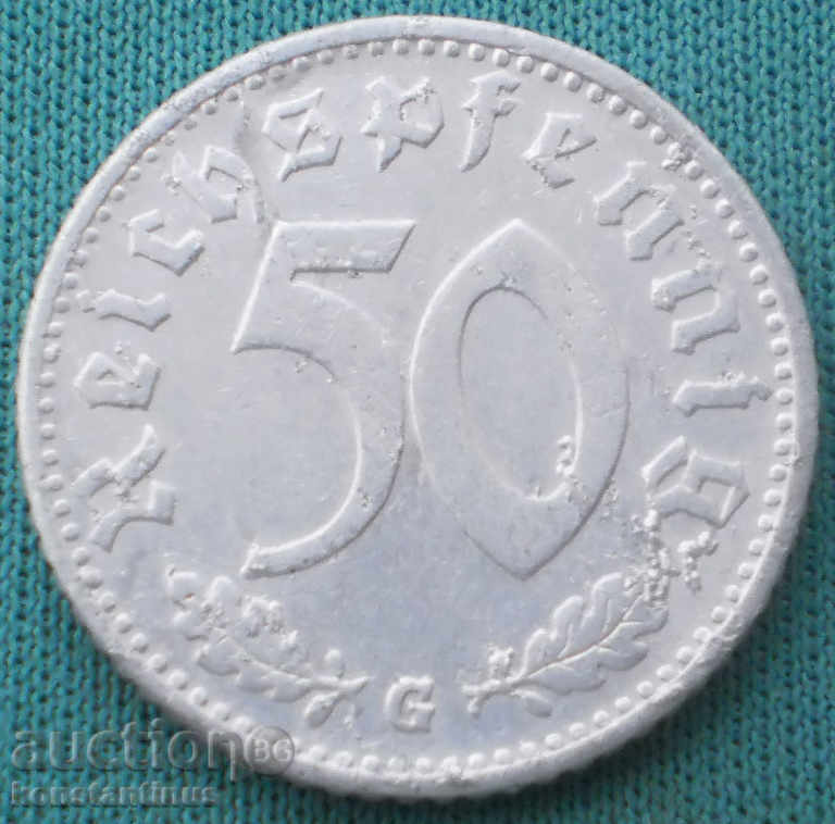 Germany III Reich 50 Pfeif 1940 G Rare Letter