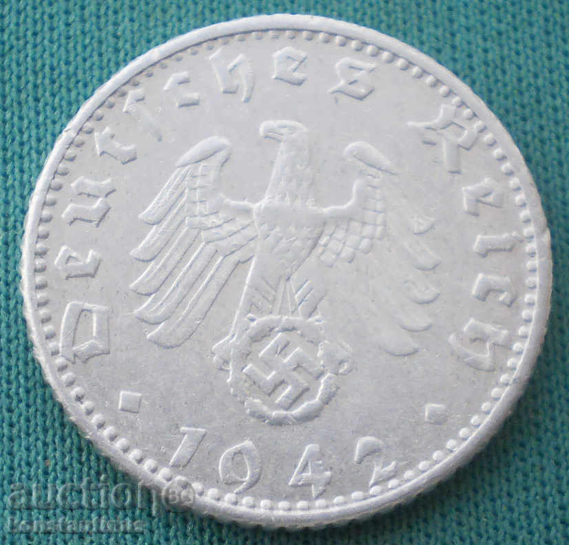 Germania III Reich 50 Pfennig 1942 E scrisori rare cu preț € 16.87 | 32.99 BGN