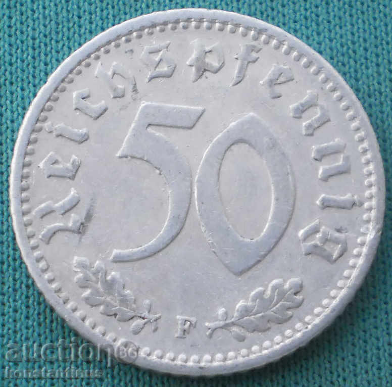 Germany III Reich 50 Pfeif 1944 F Rare Letter