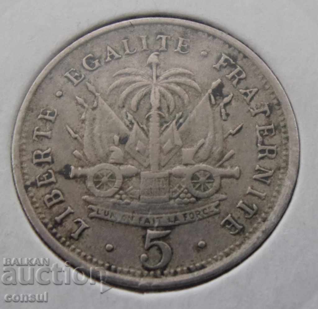 Haiti 5 1905 Foarte rare Mos VF